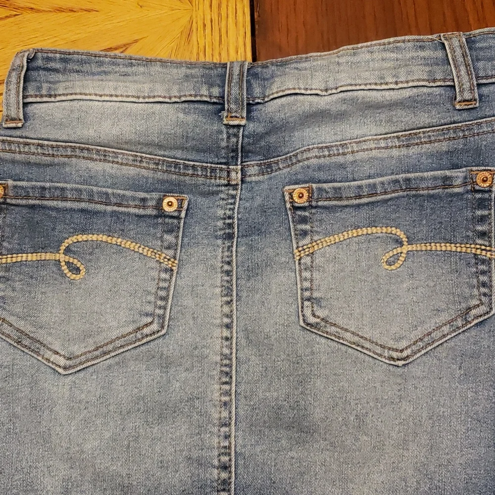 Justice Girls Light Blue Distressed Denim Skort